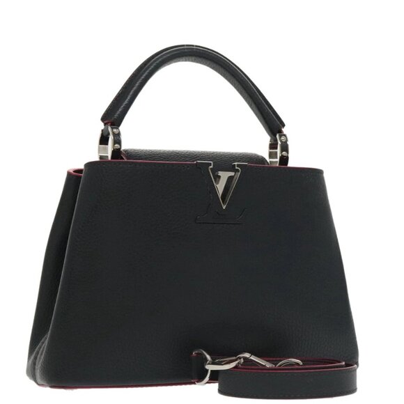 LOUIS VUITTON Parnasea Capusine BB Bag Leather 2way Black M94517 Auth 101337SA - Picture 1 of 16